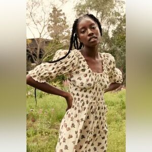 Doen Ischia Floral Puff Sleeve Dress in Solstice Canyon size M